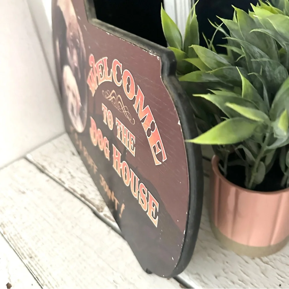 Welcome to the Dog House, It’s a Ruff Joint Wall Plaque Sign Wall Art 11x16”